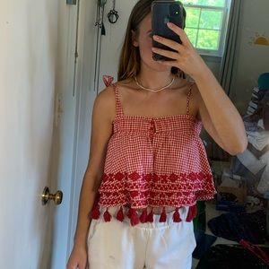 Red Gingham Top